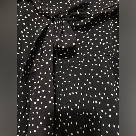 Zara Polka Dot Mini Skort Black and White tie belt size M - Picture 2 of 8